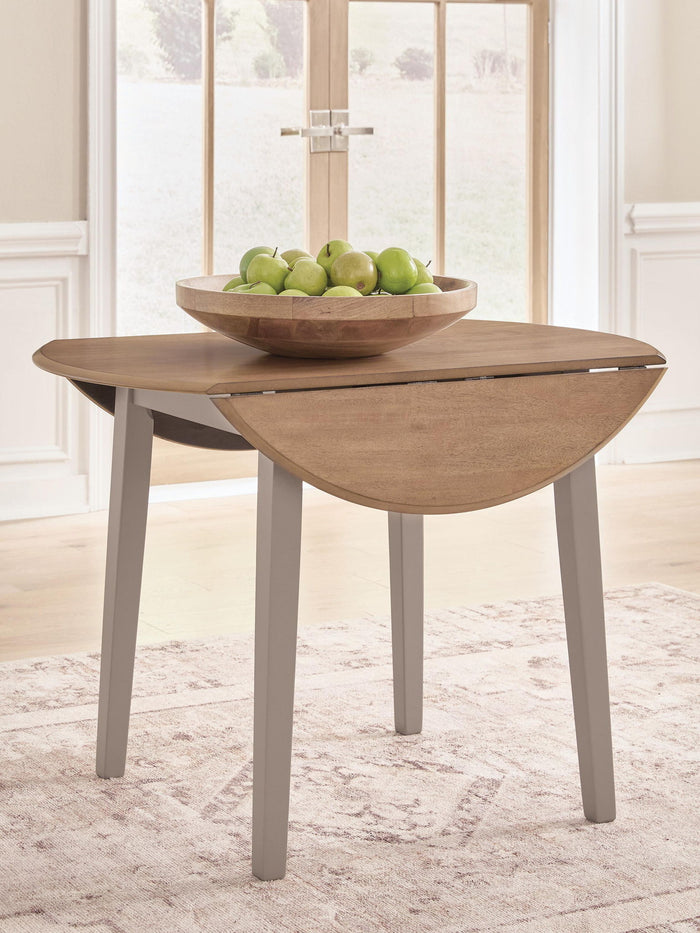 Harperfeld - Round Dining Room Drop Leaf Table - Natural / Gray image 3