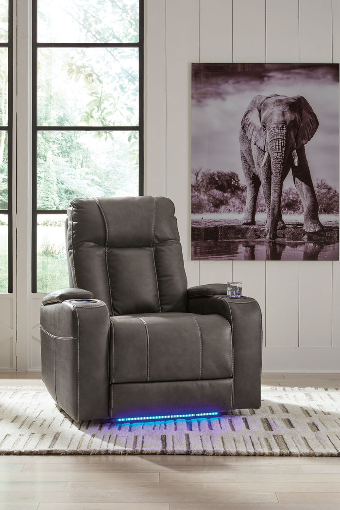 Feazada - Power Recliner With Adj Headrest image 3