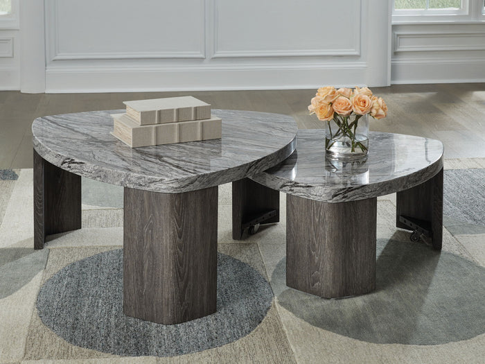 Surmour - Stacked Cocktail Table - Gray / Brown image 4