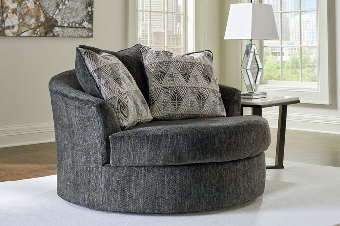 Biddeford - Oversized Swivel Accent Chair - Shadow image 3