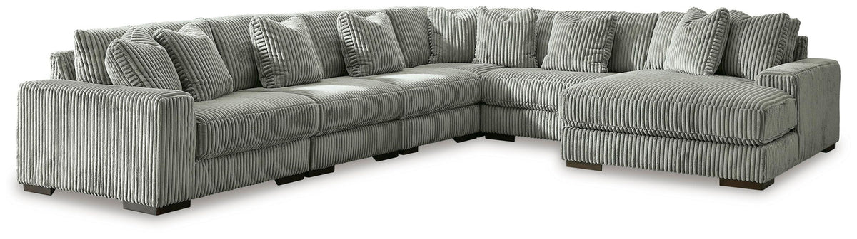 Gray / 6 Pc. Right Arm Facing Corner Chaise Sectional