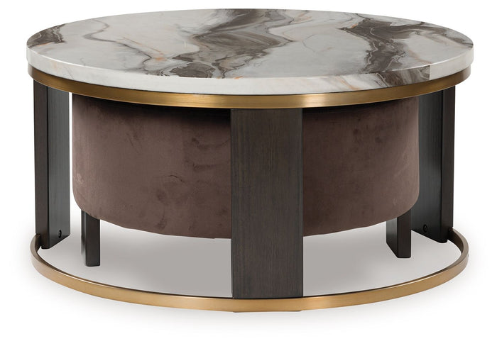 Jazmore - Nesting Cocktail Tables (Set of 2) - Brown / Brass Finish image 4