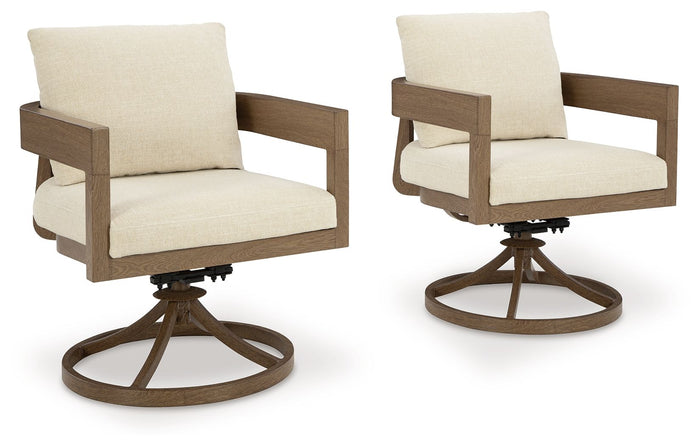 Serene Bay - Swivel Chair With Cushion (Set of 2) - Dark Brown / White image 1
