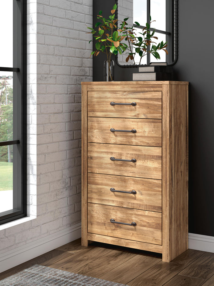 Maystonna - Five Drawer Chest - Brown image 2