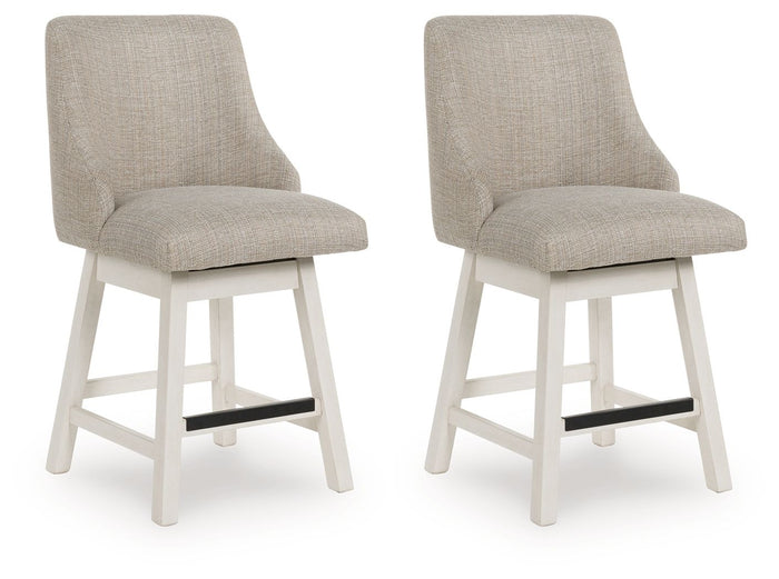 Robbinsdale - Upholstered Swivel Curved Back Barstool (Set of 2) - Antique White image 1