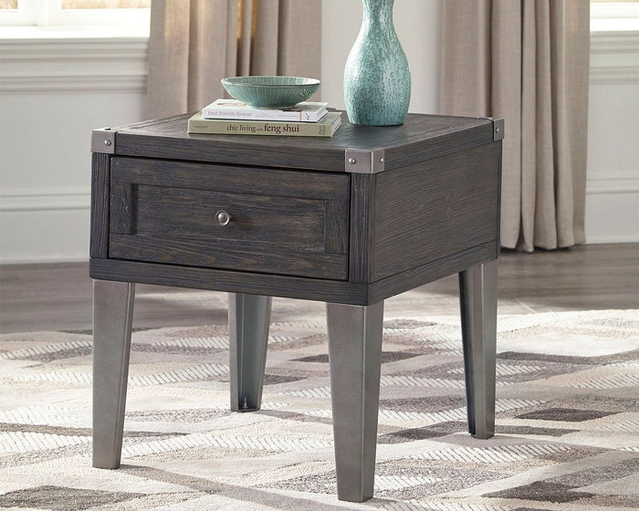 Todoe - Rectangular End Table - Dark Gray image 2