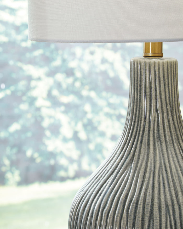 Judlen - Ceramic Table Lamp - Gray / Gold Finish image 4
