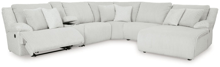 Top Tier - 6-Piece Reclining Sectional With Raf Chaise - Fabric - Alloy image 4