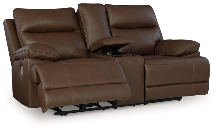 Vonryan - Power Reclining Loveseat With Console / Adj Headrest - Tobacco image 1