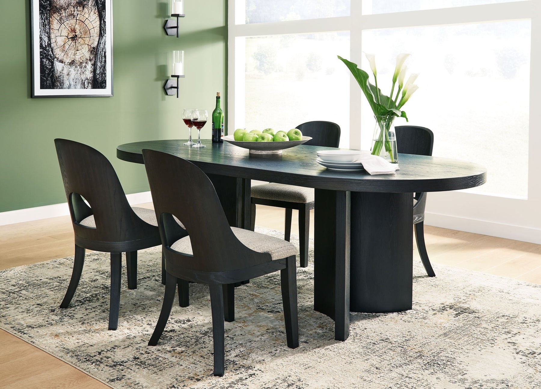 Black / 5 Pc. Table, 4 Chairs