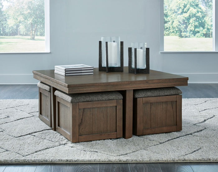 Boardernest - Cocktail Table With 4 Stools (Set of 5) - Brown image 3