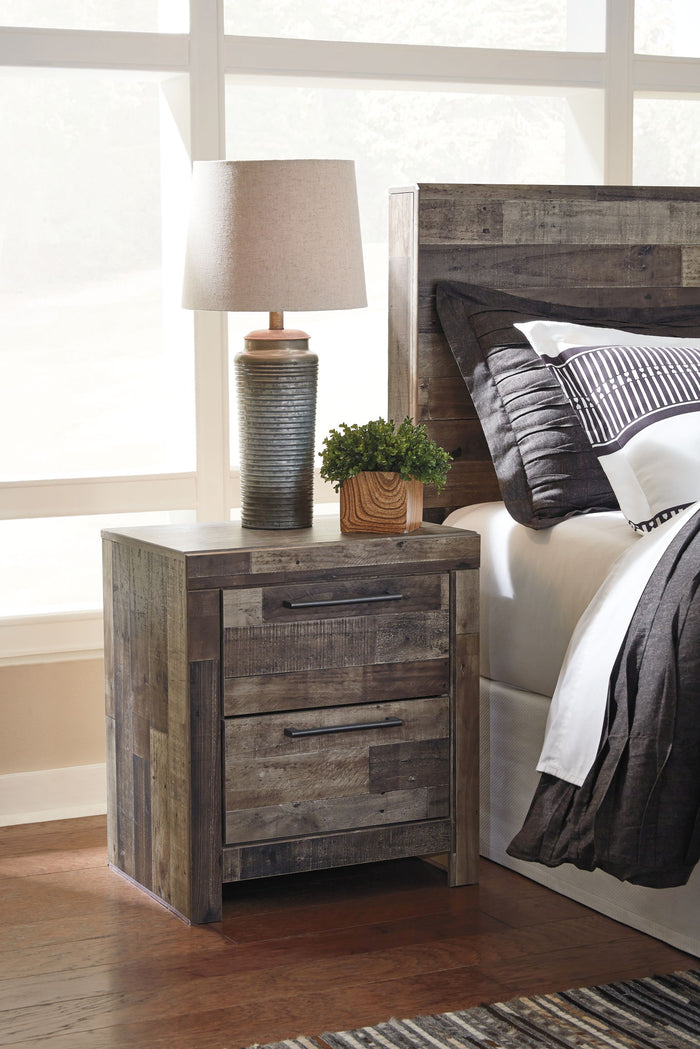 Derekson - Two Drawer Night Stand - Multi Gray image 2