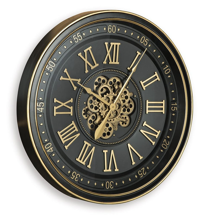 Dairton - Wall Clock - Black / Gold Finish image 3