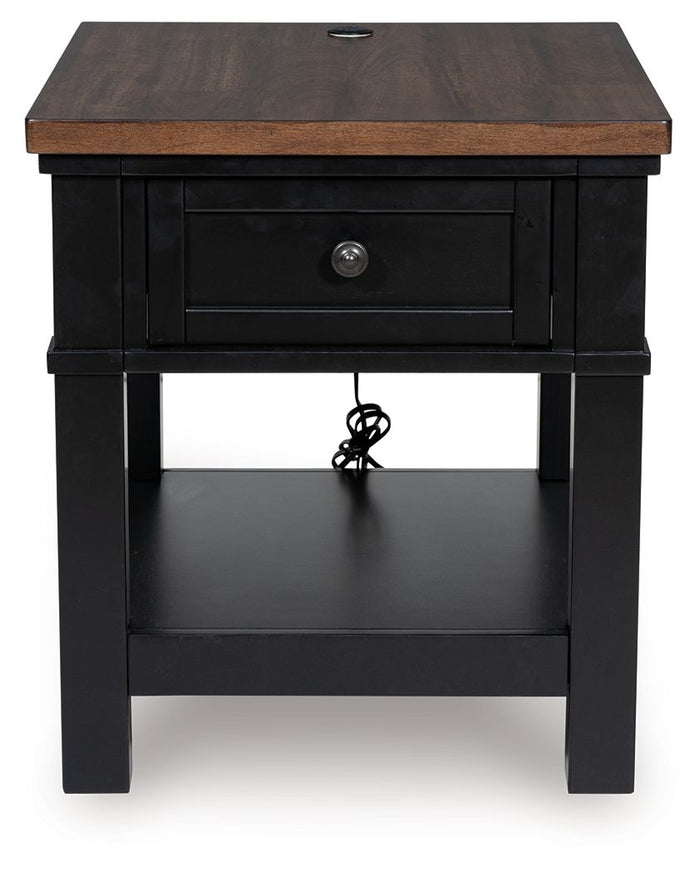 Wildenauer - Rectangular End Table - Brown / Black image 4