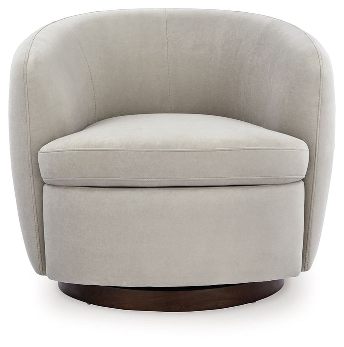 Annbury - Swivel Accent Chair - Light Beige image 2