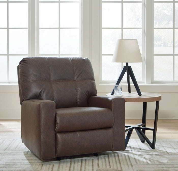Barlin Mills - Rocker Recliner - Faux Leather - Umber image 3