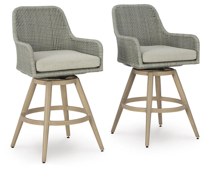 Seton Creek - Barstool With Cushion (Set of 2) - Beige / Gray image 1