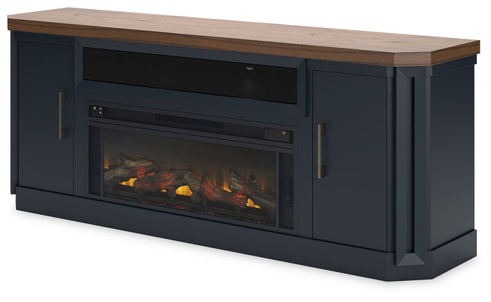 Landocken - 83" TV Stand With Electric Fireplace - Two-tone image 4