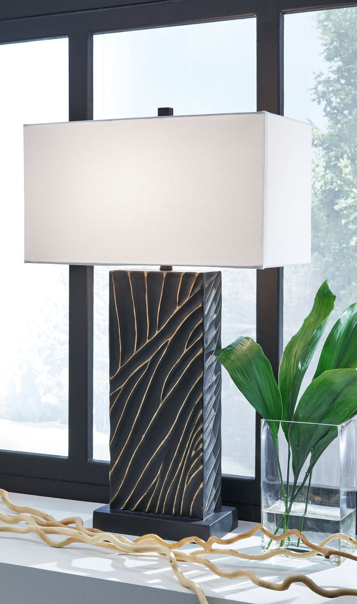 Bartlen - Poly Table Lamp - Black / Gold Finish image 4