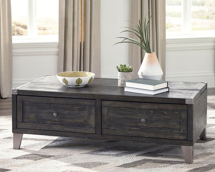 Todoe - Lift Top Cocktail Table - Dark Gray image 3