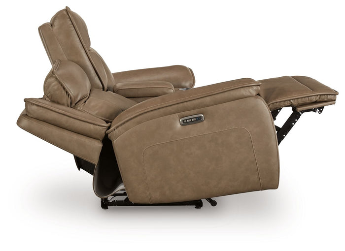 Glencroft - Power Reclining Loveseat With Console / Adjustable Headrest - Sahara image 4