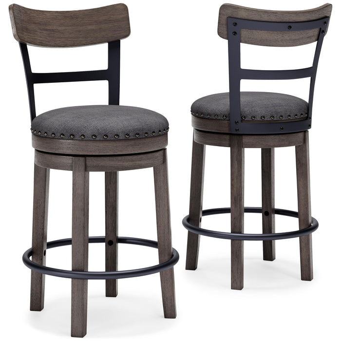 Caitbrook - UPH Swivel Barstool  - Gray image 2