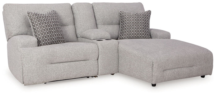 Acklen Place - 4 Pc. - 3-Piece Power Reclining Sectional Sofa With Raf Chaise, Wide Seat Power Recliner - Pewter image 3
