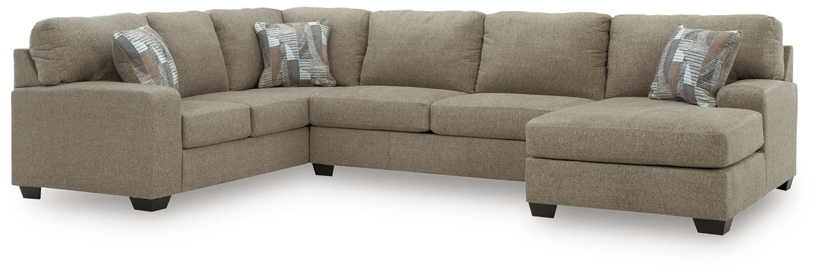 Beige / 3 Pc. Right Arm Facing Chaise Sectional