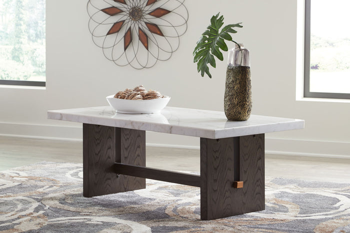 Burkhaus - Rectangular Cocktail Table - White / Dark Brown image 3