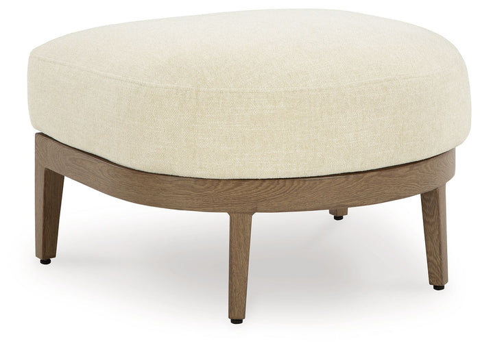 Serene Bay - Ottoman With Cushion - Dark Brown / White image 1