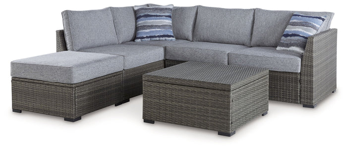 Petal Road - Loveseat Sectional, Ottoman, Table Set (Set of 4) - Gray image 1