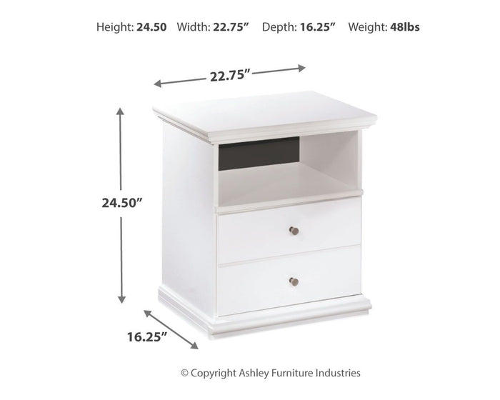 Bostwick Shoals - One Drawer Night Stand - White image 3