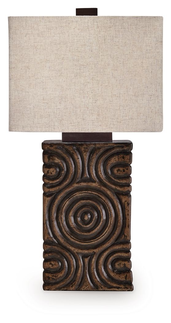 Heathbury - Paper Table Lamp - Antique Brown image 1