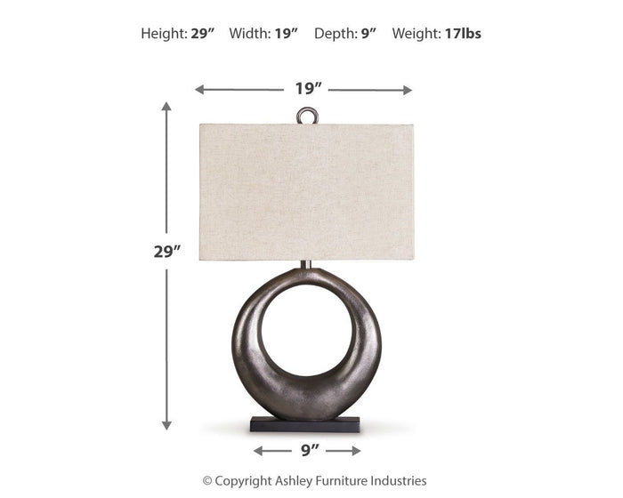 Saria - Metal Table Lamp  - Antique Silver Finish image 4