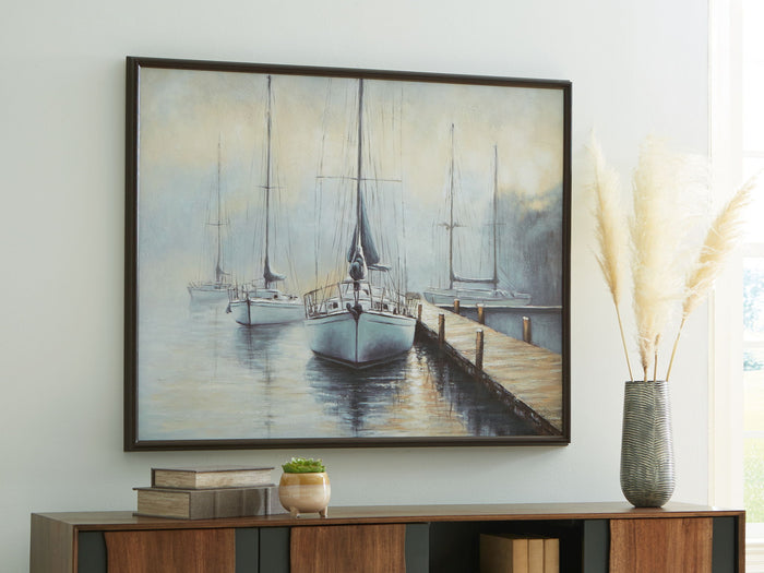 Worthney - Wall Art - Blue / White / Brown image 4