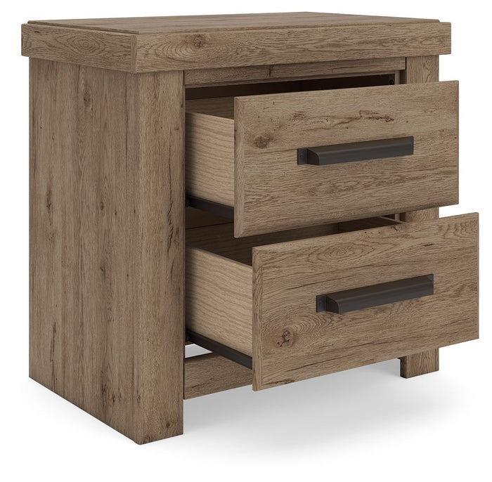 Oliandon - Two Drawer Night Stand - Light Brown image 3