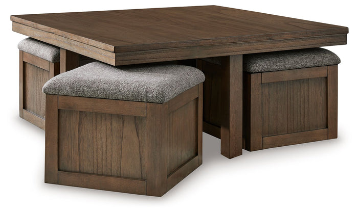 Boardernest - Cocktail Table With 4 Stools (Set of 5) - Brown image 4