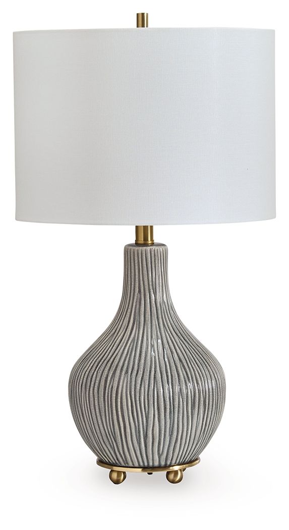Judlen - Ceramic Table Lamp - Gray / Gold Finish image 1