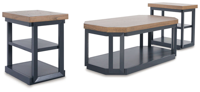 Landocken - Occasional Table Set (Set of 3) - Brown / Blue image 1