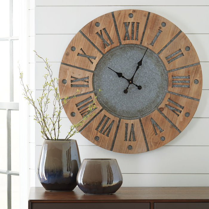 Payson - Wall Clock - Antique Gray / Natural image 2
