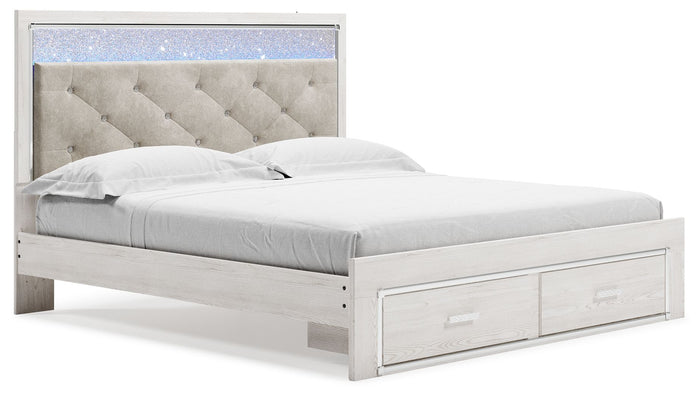 Altyra - King Upholstered Storage Bed - White image 1