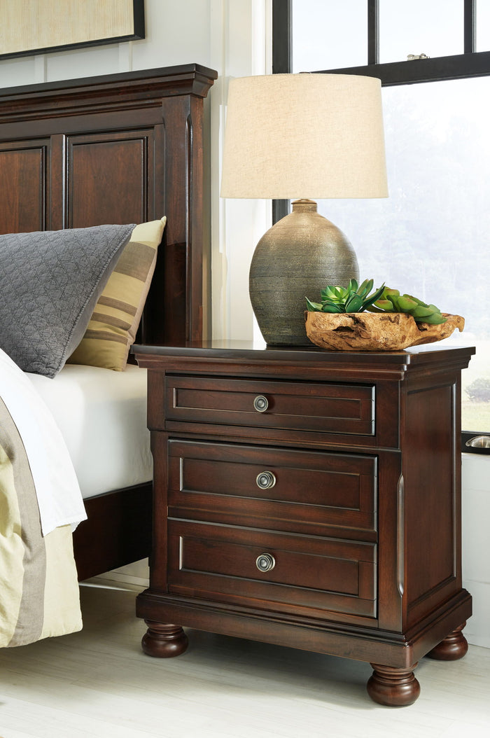 Porter - Two Drawer Night Stand - Dark Brown image 3