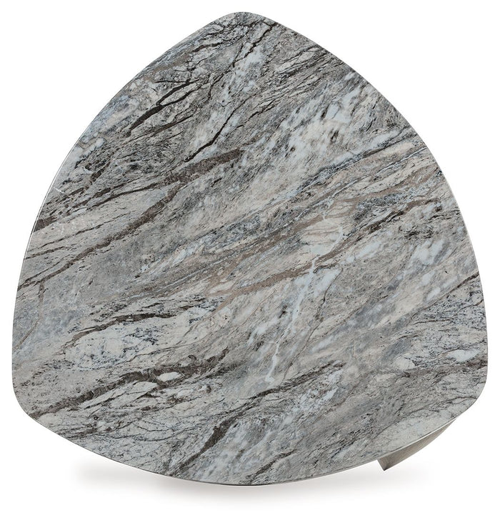 Surmour - Triangle End Table - Gray / Brown image 3