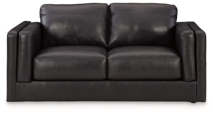 Amiata - Loveseat - Leather Match - Onyx image 1