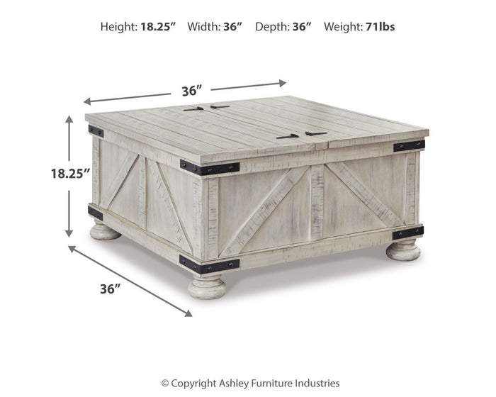 Carynhurst - Cocktail Table with Storage - Whitewash image 2