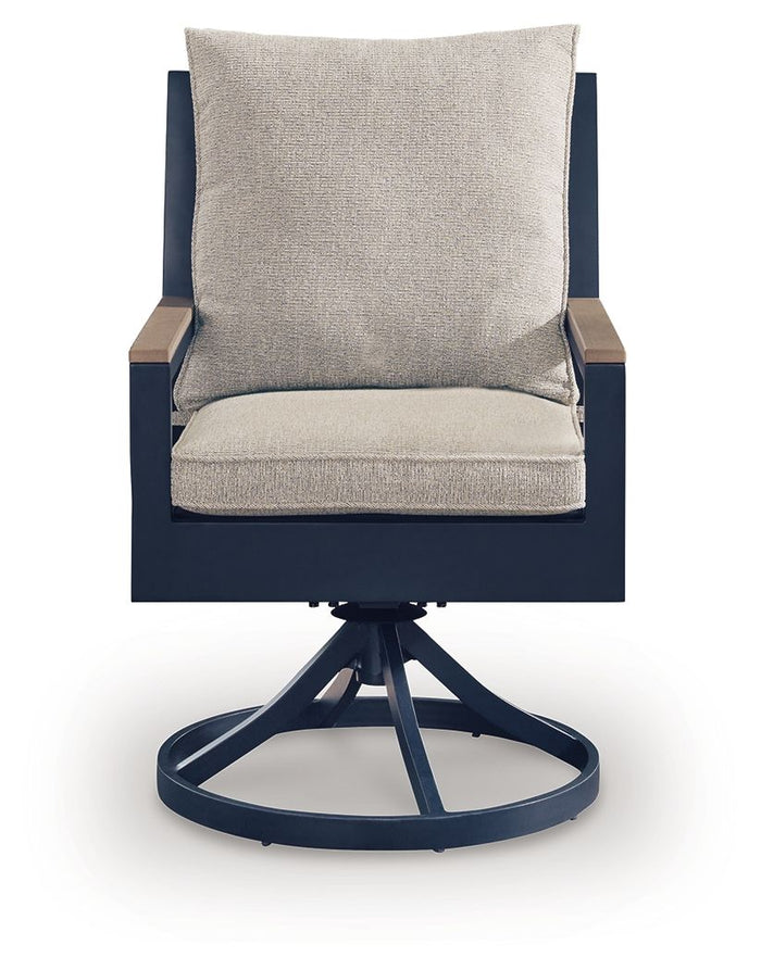 East Beach - Swivel Chair With Cushion (Set of 2) - Blue image 4