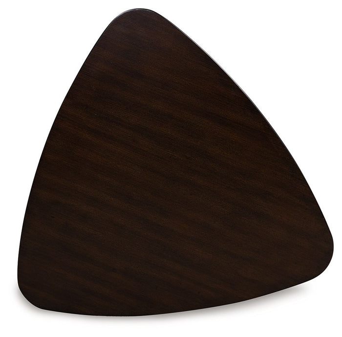 Mallenette - Triangle Dining Room Table - Merlot image 4