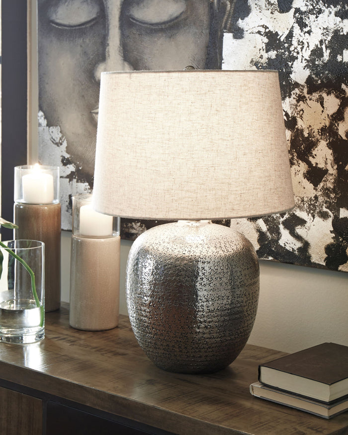 Magalie - Metal Table Lamp  - Antique Silver Finish image 4
