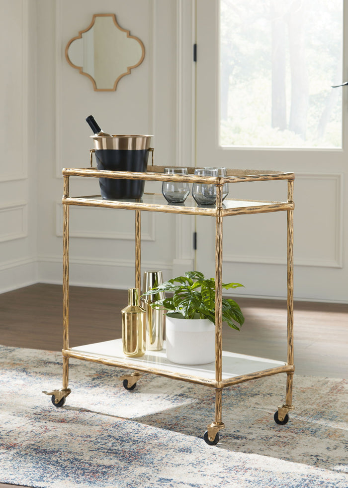 Plattfield - Bar Cart - Antique Gold Finish image 3