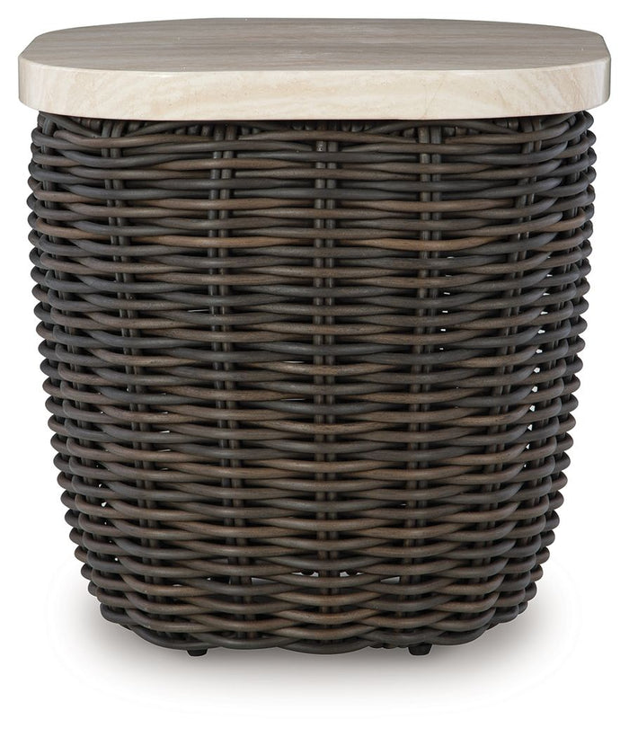 Kimora - Square End Table - Beige / Dark Brown image 4